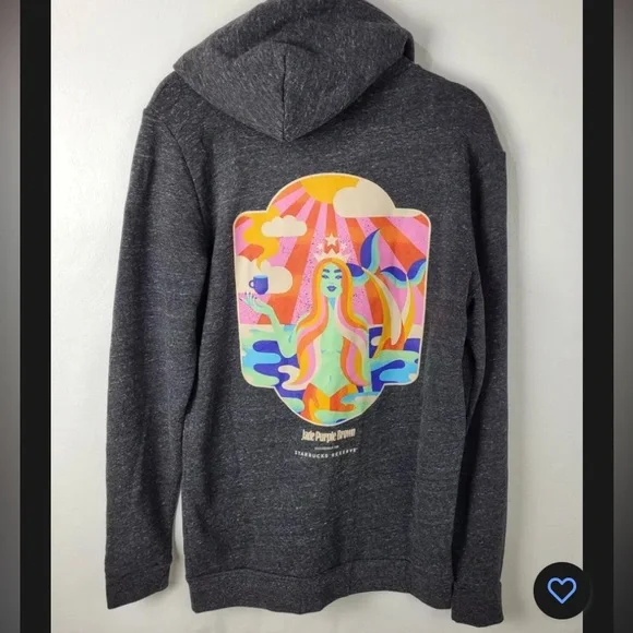 Starbucks Reserve Jade Purple Brown Artist colab zip hoodie size L unisex - Picture 4 of 7